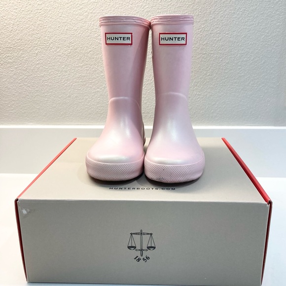 Hunter First Classic Pink (Bella) Rain Boots 8B/9G - Picture 2 of 9